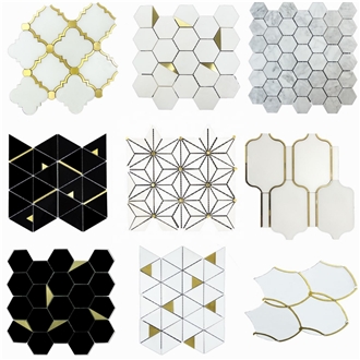 Natural White Marble Mosaic Pattern