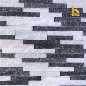 Black Marble Mixed Glued Wall Cladding Panels