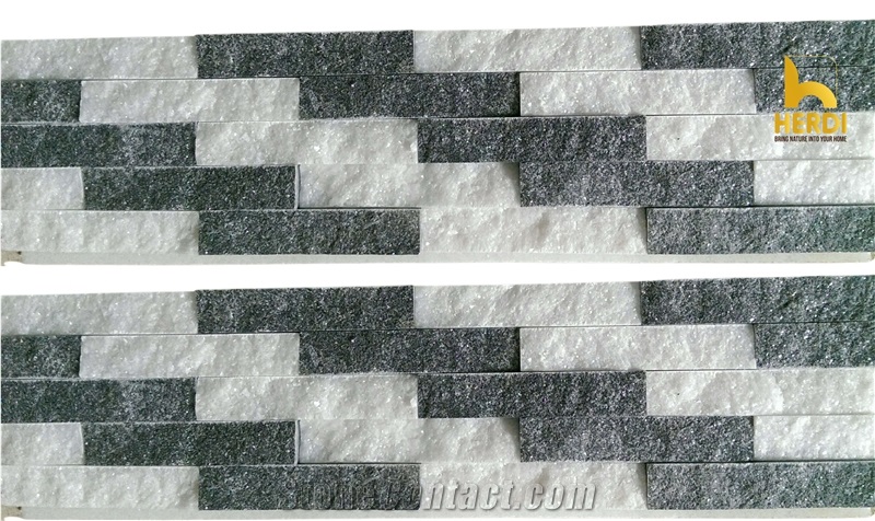 Black Marble Z  Shape Mixed Wall Cladding Panels