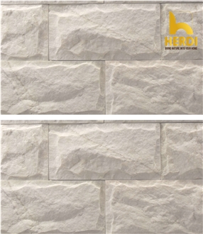 Milky White Marble Mushroomed Wall Tiles