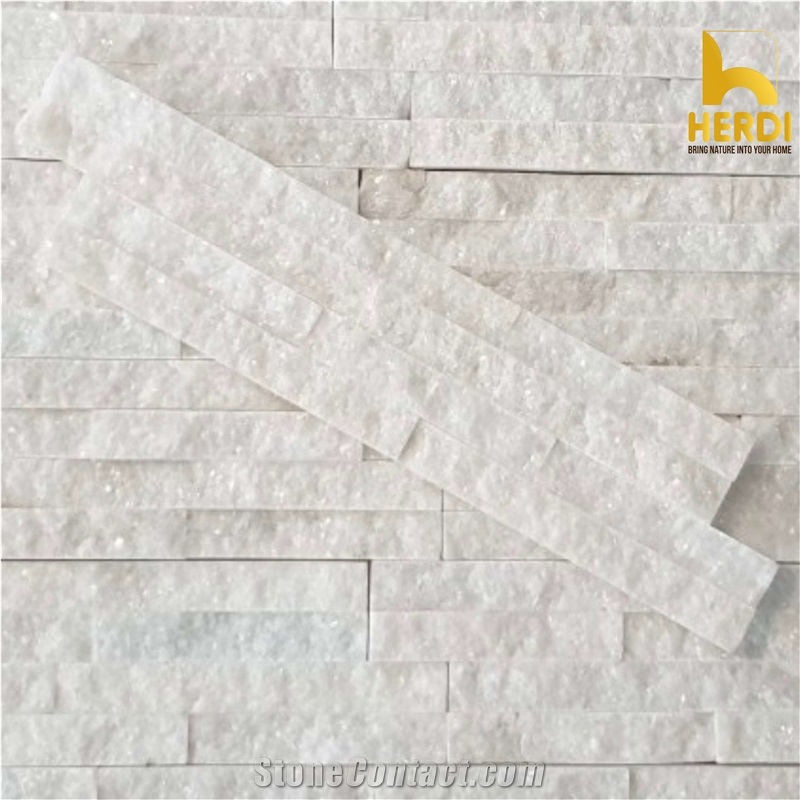 White Marble 4-Line Z Shape Wall Cladding Panels