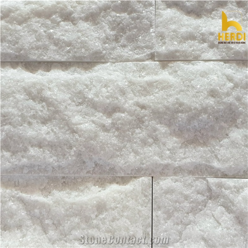 White Mushroomed Marble Stone Split Wall Stone