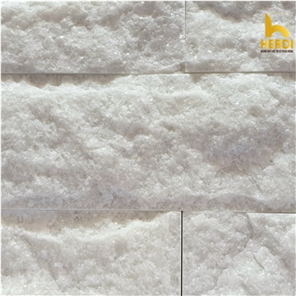 White Mushroomed Marble Stone Split Wall Stone