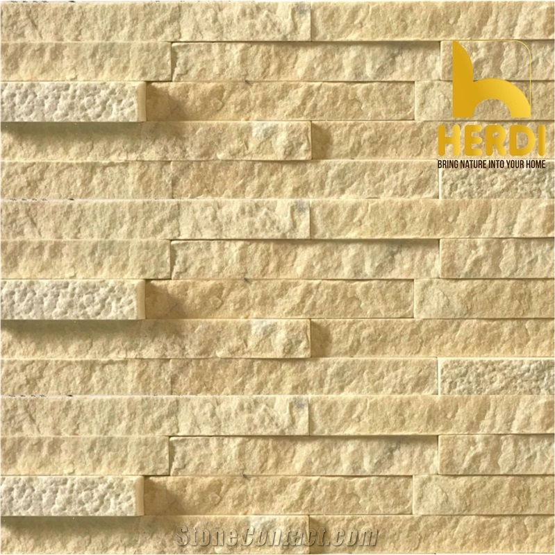 Yellow Marble 3D Mixed Wall Cladding Panels