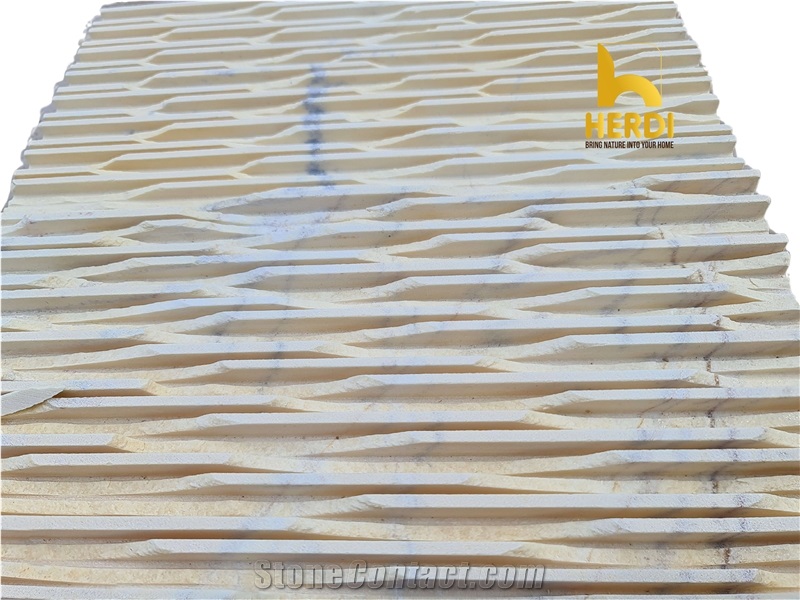 Yellow Marble Combed Wall Stone