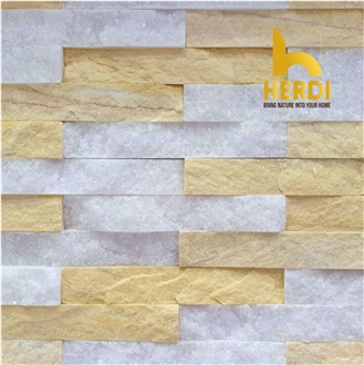 Yellow Marble Mixed Glued Wall Cladding Panels