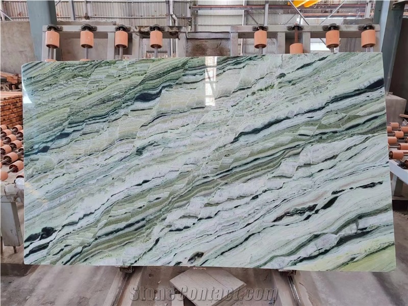 Cloud Emerald Marble Slabs