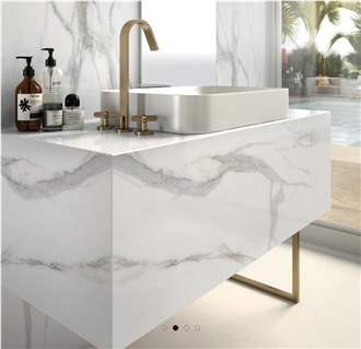 MB06 Calacatta Oro Porcelain Bathroom Vanity Tops
