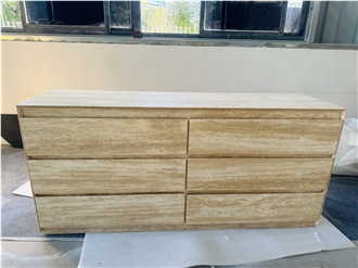 Wyeth Italian Travertine Side Table
