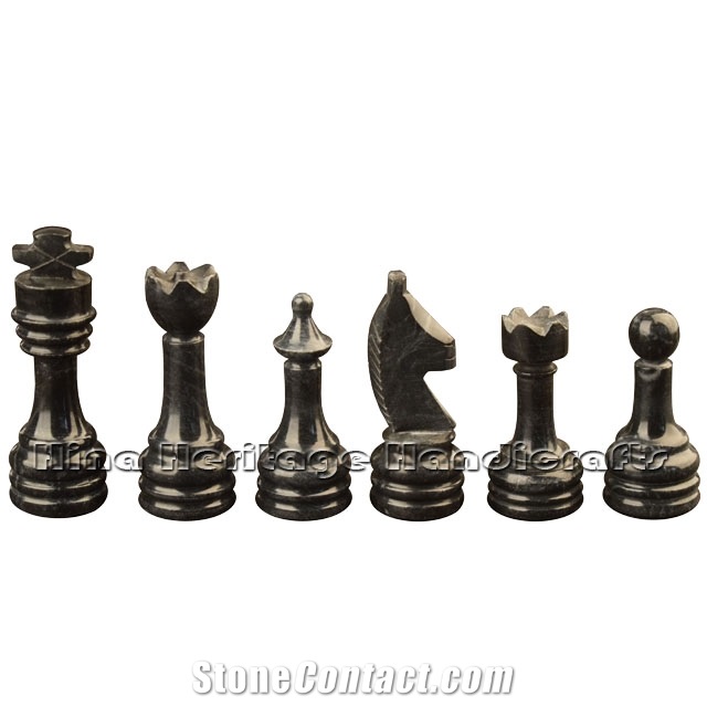 Green Onyx & Jet Black Marble Chess Set Stone Gifts