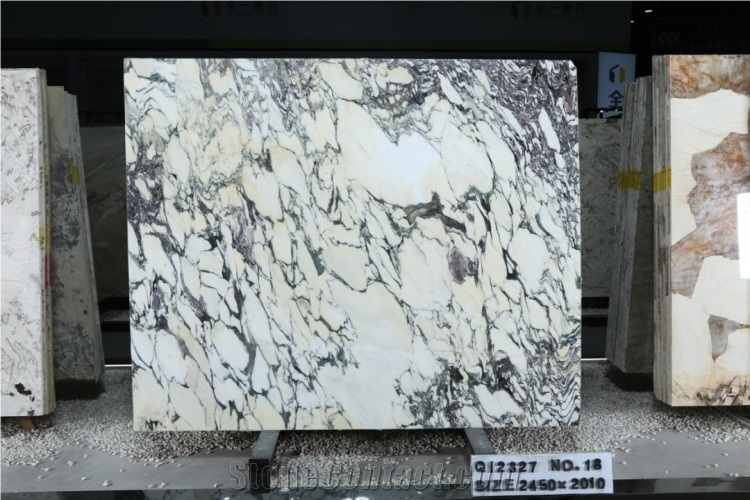 Calacatta Viola Marble Slabs Lilac Stone Floor Interior Use