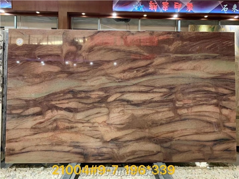 Interior Design Luxury Natural Stone Brown Quartzite Slabs