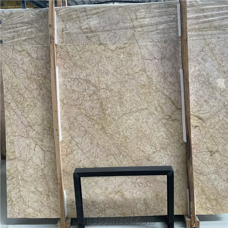 Polished Surface Rough Edge Agate Beige Marble Slabs