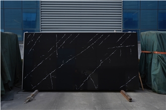 Black Calacatta Quartz Artificial Stone Slabs