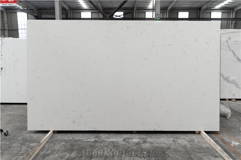 Popular White Quartz Carrara Slabs  Artificial Carrara