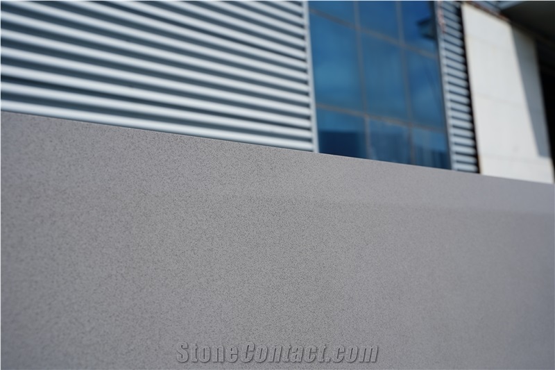 Pure Grey Quartz Stone Slabs Slate