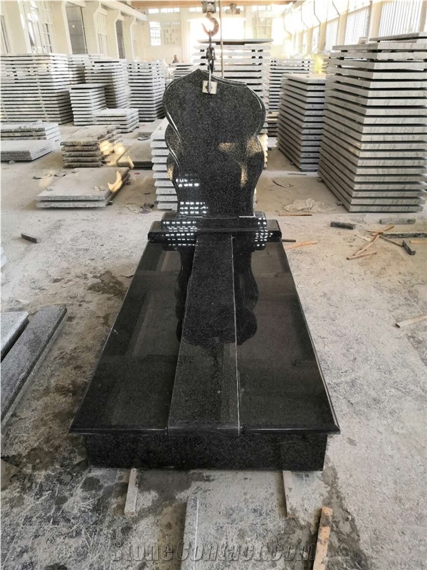 Nero Impala Granite Upright Headstone Memorials