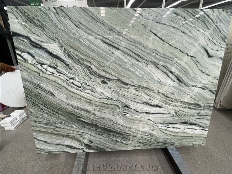 China Jade Green River Marble Slabs