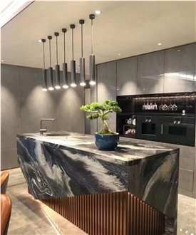 Cipollino Ondulato Verde Luana Marble Kitchen Tops