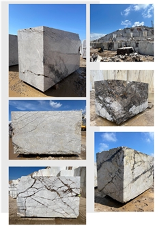 Grey Root Marble Rough Block