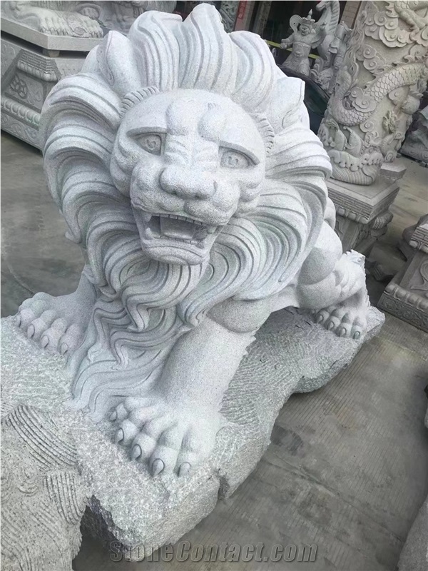 Carving Granite G640 Animal Fierce Lion Guardian Statue