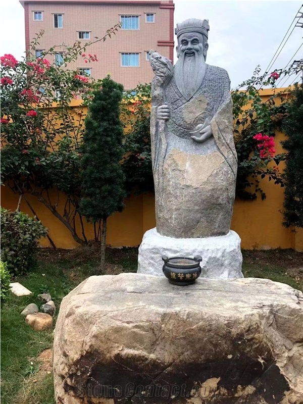 Stone Bhuda Religious Statue Smiling Avalokitesvara Outdoor