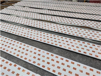 Orange White Terrazzo Squares  Customized Terrazzo  Tiles