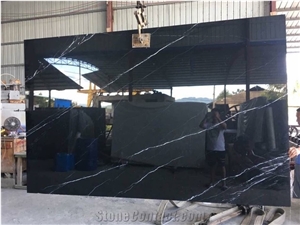 China Nero Marquina Marble Black Marquina Nero Black Marble