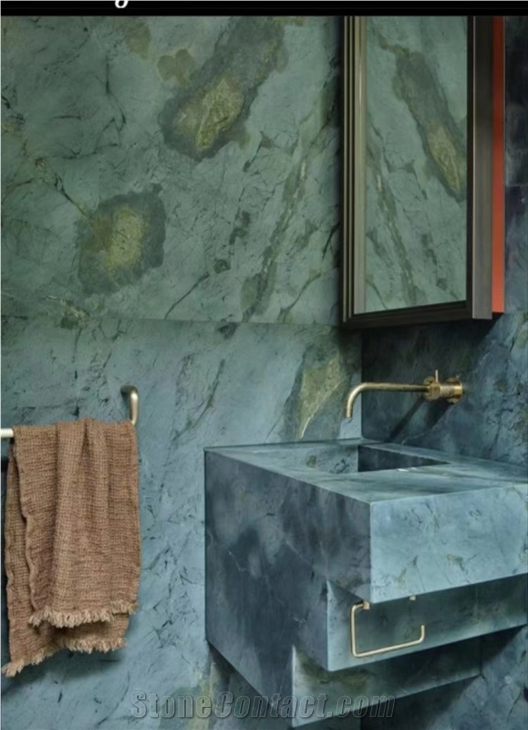 Discount Peacock Green Marble Slabs