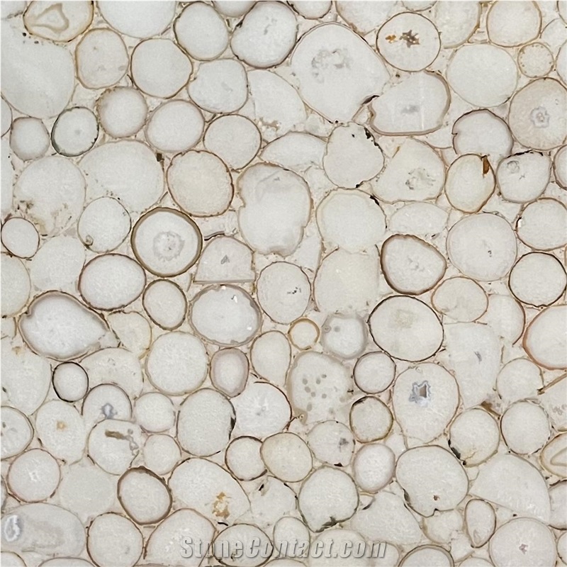 White Semiprecious Stone Tiles