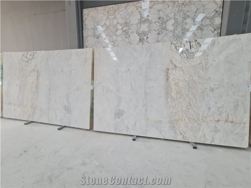 Afyon White Oro Sugar Marble Slab & Tiles