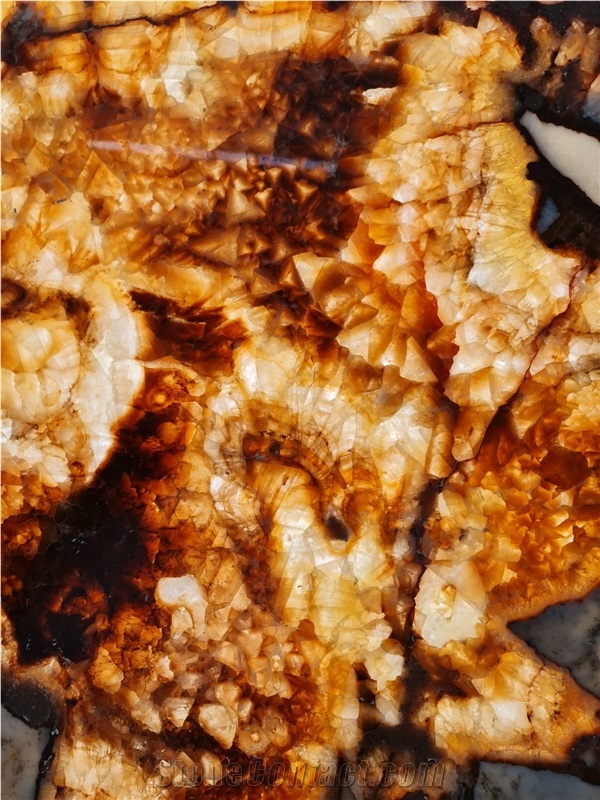 Afyon White Spider Deep River Marble Slab & Tiles