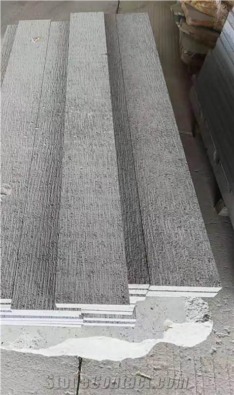 G684 Black Granite Chiseled Wall Tiles And Floor