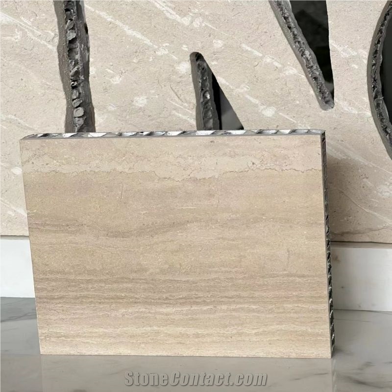 Beige Serpeggiante Marble Tile Laminated Honeycomb Panels