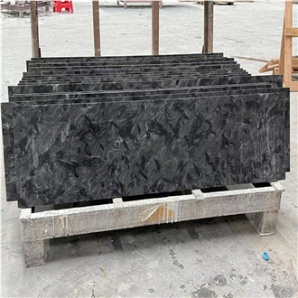 Versace Black Metallica Granite Tiles For Floor