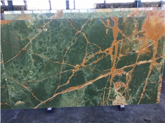Dark & Lighte Green Onyx Slabs