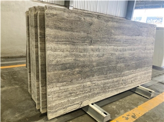 Silver Travertine Slabs, Tiles