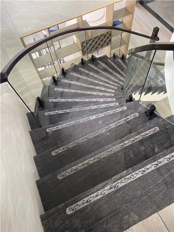 Black Granite Sandalwood Granite Stair