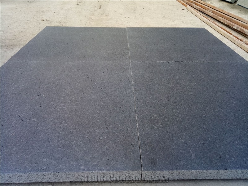 Yixian Black Granite Leathered Surface Tiles Paving