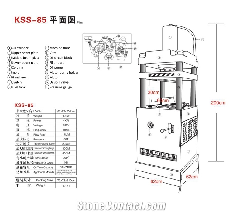 Stone Splitting And Stamping Machine KSS-85