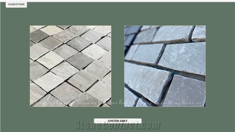Oyster Grey Sandstone Tiles French Pattern