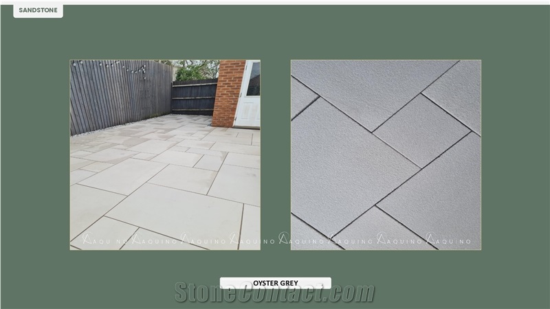 Oyster Grey Sandstone Tiles French Pattern