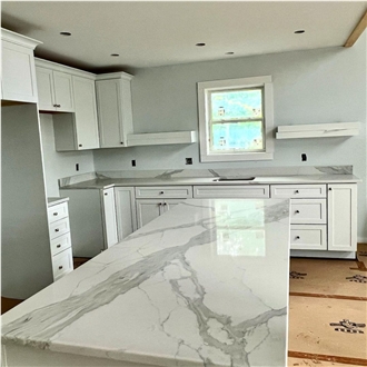 Calacatta Extra Quartz Kitchen Countertop