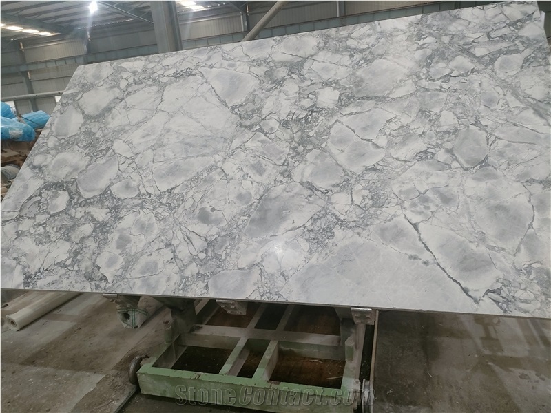 Brazilian Arabescato Grey Marble Slab Tiles