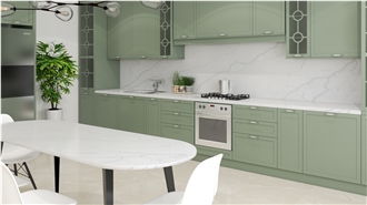 Calacatta Classic Quartz Kitchen Countertop