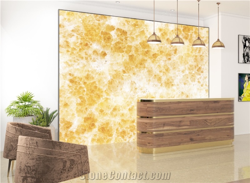 Honey Gold Onyx Backlit Wall Panels