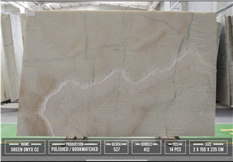 Light Green Onyx Slabs