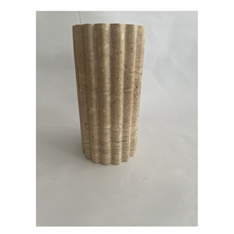 Custom Modern Luxury Beige Travertine Interior Vase