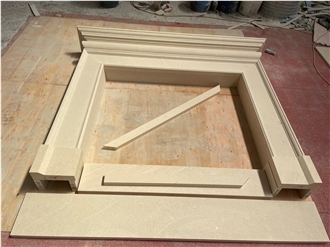 Customized Hand Carved White Limestone Indoor Fireplace