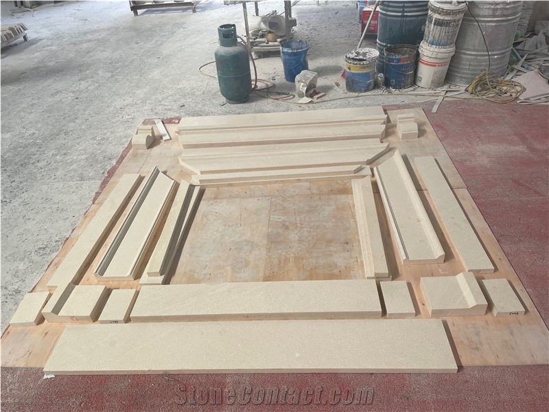 Customized  Hand Carved White Limestone Indoor Fireplace